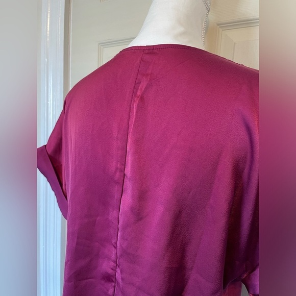 SHEIN Purple V-Neck Cuffed Short Sleeve Women’s Blouse Small - Picture 6 of 8